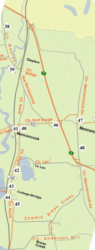 Carte géographique de l'est de Memramcook